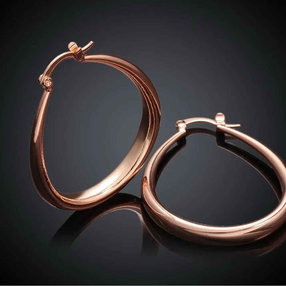 Rose Gold Pltd. Teardrop Hoop Earrings